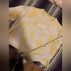 Vans Yellow Tie-Dye Cropped Sweatshirt